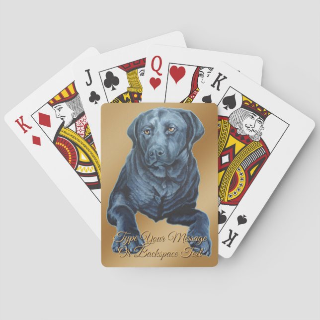 Cartes Carte de jeu Black Labrador personnalisée (dos)