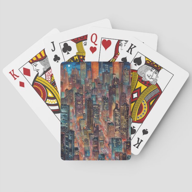 Cartes Carte De Jeu Cityscape At Night (dos)