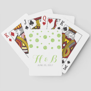 Cartes Carte de jeu Confetti Parties scintillant verte