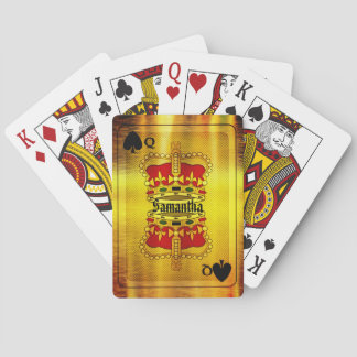 Cartes Carte de jeu de la reine d'or personnalisée