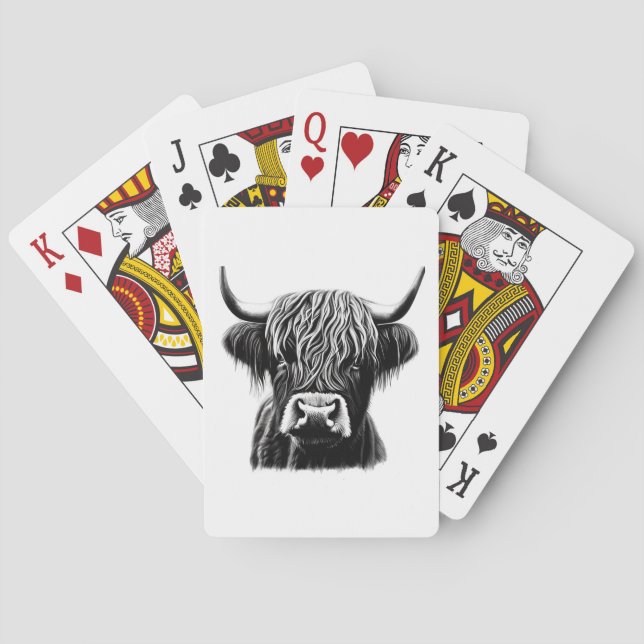 Cartes Carte de jeu de la vache Highland (dos)