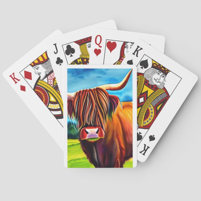 Cartes Carte de jeu de la vache Highland (dos)