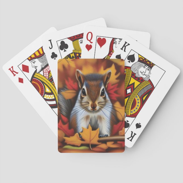 Cartes Carte de jeu de petit écureuil mignonne (dos)