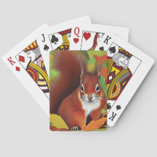 Cartes Carte de jeu de petit écureuil mignonne