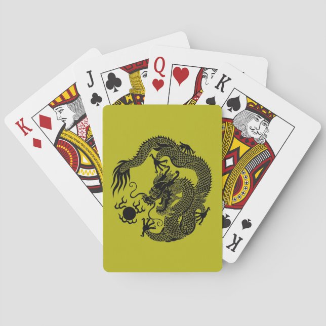 Cartes Carte de jeu Dragon Chinois Gold et Black (dos)