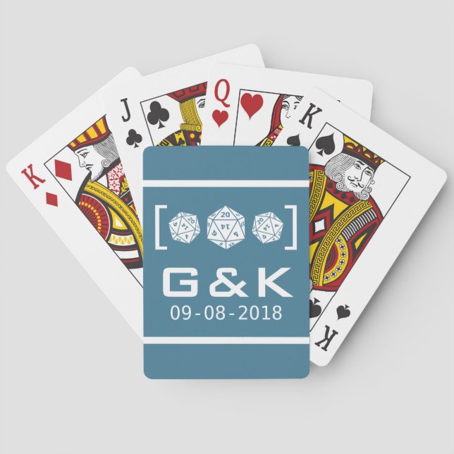 Cartes Carte de jeu Mariage Blue D20 Dice (dos)