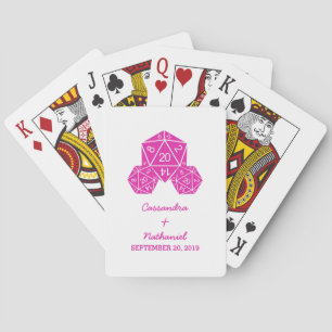Cartes Carte de jeu Mariage rose D20 Dice