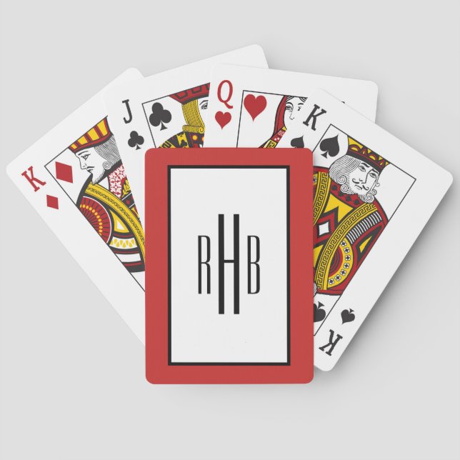 Cartes Carte de jeu Monogramme Poker cadeau pour papa (dos)