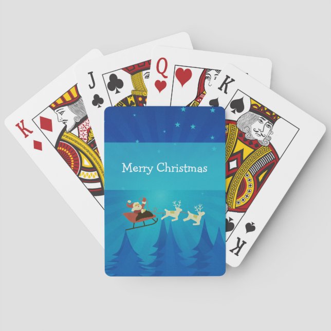 Cartes Carte de jeu père Noël Winter Scene (dos)