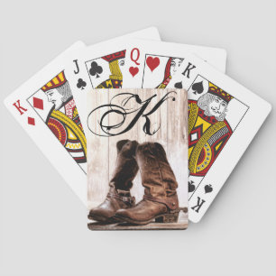 Cartes Carte de jeu personnalisée Bottes pays rustique No
