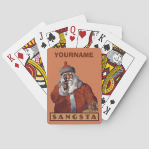 Cartes Carte de jeu personnalisée Gangsta Père Noël