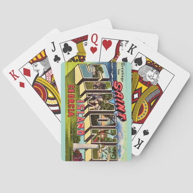 Cartes Carte de jeu Retro St Simons Island (dos)