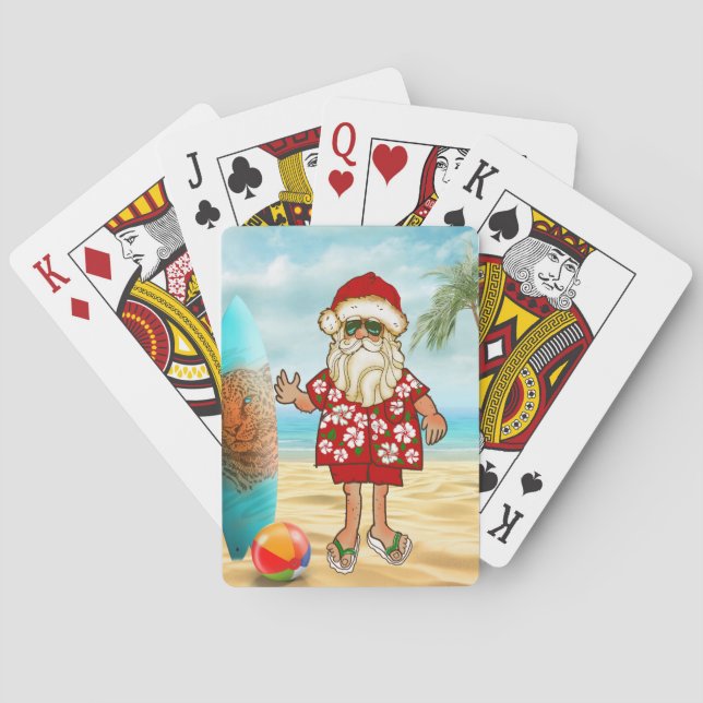 Cartes Carte de jeu Tropical Père Noël Beach (dos)