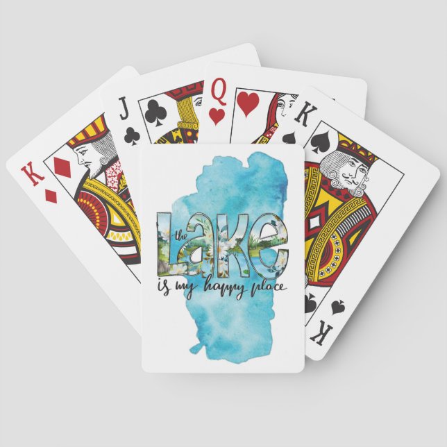 Cartes Carte de jeu Watercolor Lake Design (dos)