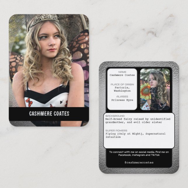 Cartes | Cartes commerciales Cosplay personnalisée (Devant / Derrière)