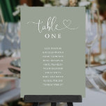 Cartes Cartes Sage Green Tableau Numéro de siège<br><div class="desc">Ces élégantes cartes de cartes de sièges à deux côtés de tableau vert sage sont parfaites pour toutes les célébrations. Conçu par Thisisnotme©</div>