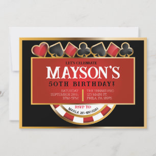 Cartes CASINO POKER Invitation de fête d'anniversa