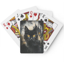 Chat noir et une maison hantée Jeu de carte Deck