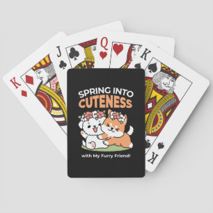 Cartes Chiens de jeu avec Flower Crowns - Fun Spring Them