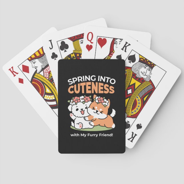 Cartes Chiens de jeu avec Flower Crowns - Fun Spring Them (dos)