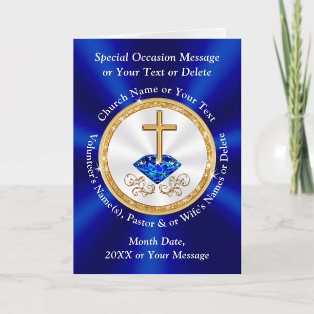 Cartes chrétiennes personnalisées pour pasteurs, f (Devant)
