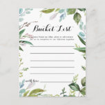 Cartes Classy Green Feuilles Tropical Bucket List<br><div class="desc">Ces cartes d'achat feuilles tropicales verdoyantes sont l'activité idéale pour une réception de mariage moderne ou une douche nuptiale. Le design est composé de feuilles tropicaux à dominante verte, avec une touche de fleurs roses rousses, soigneusement arrangées en couronnes élégantes et formes géométriques. Le signe Liste de regroupement est vendu...</div>