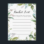 Cartes Classy Green Feuilles Tropical Bucket List<br><div class="desc">Ces cartes d'achat feuilles tropicales verdoyantes sont l'activité idéale pour une réception de mariage moderne ou une douche nuptiale. Le design est composé de feuilles tropicaux à dominante verte, avec une touche de fleurs roses rousses, soigneusement arrangées en couronnes élégantes et formes géométriques. Le signe Liste de regroupement est vendu...</div>