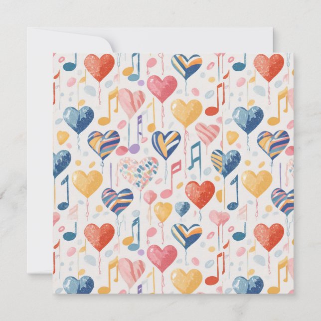 Cartes cœurs musicaux (Devant)