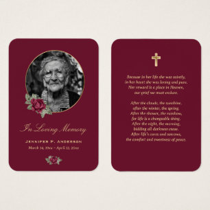 Cartes commémoratives florales en or rouge de Bour