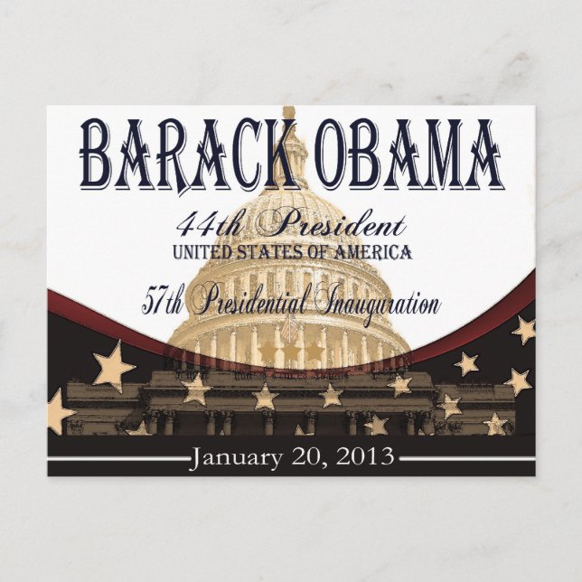 Cartes commémoratives Obama Inauguration 2013 (Devant)