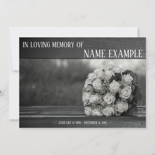 Cartes commémoratives Un bouquet de roses blanches (Devant)