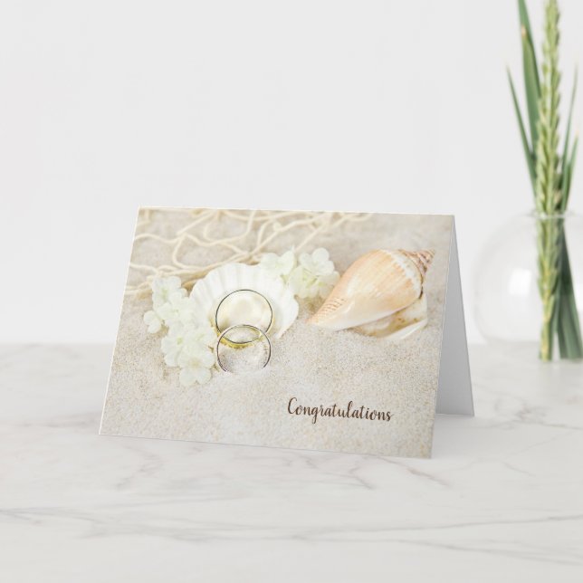 Cartes Coquillages et Anneaux de Mariage (Devant)