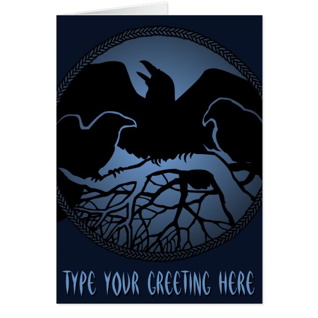 Cartes corbeaux personnalisées Cartes d'art Cool C (Devant)