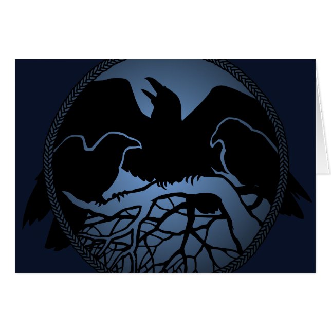 Cartes corbeaux personnalisées Cartes d'art Cool C (Devant horizontal)