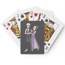 Couple de squelettes dansant sur un jeu de