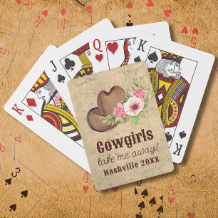 Cartes Cowgirl Chic de Campagne Enterrement de Vie de Jeu