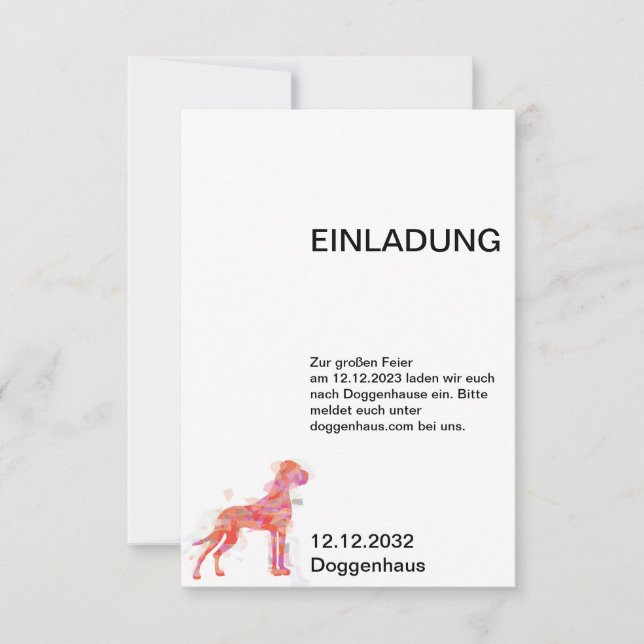 Cartes d’invitation Doggen (Devant)