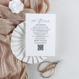 Cartes d'accompagnement de détails de mariage élég