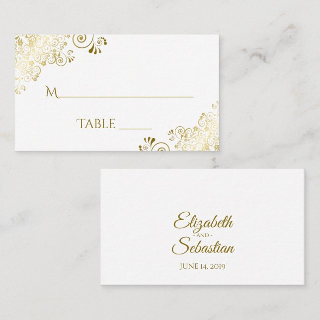 Cartes d'accompagnement de mariage élégantes blanc (Devant / Derrière)