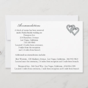Cartes d'accompagnement de mariage Hearts White