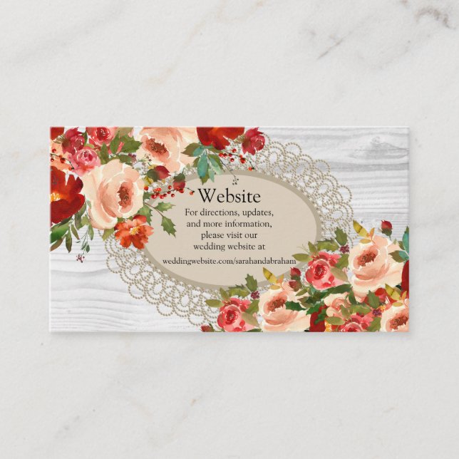 Cartes d'accompagnement de site web de mariage (Devant)
