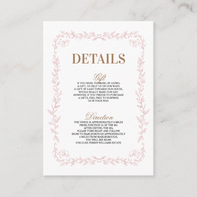 Cartes d'accompagnement Madeline Classique (Devant)