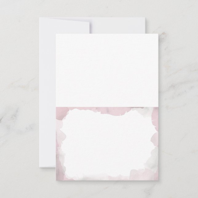 Cartes d'accompagnement pliées Mariage Rose Blush  (Devant)