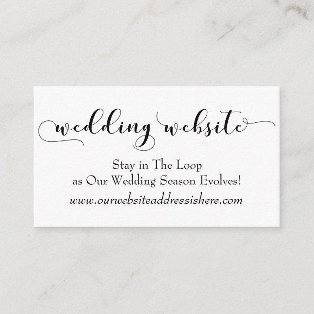 Cartes d'accompagnement « Site Web de Mariage » po (Devant)