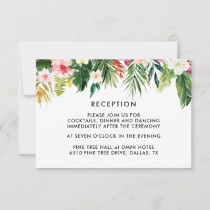 Cartes d'accueil de mariage des Feuilles tropicaux