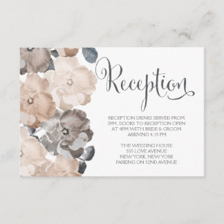 Cartes d'accueil de mariage vintage aux Roses gris