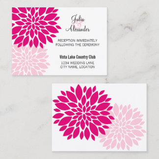 Cartes d'accueil Fuchsia Rose Floral
