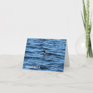 CARTES D'ACCUEIL, LOON, LAC, MINNESOTA, NOTE BLANC