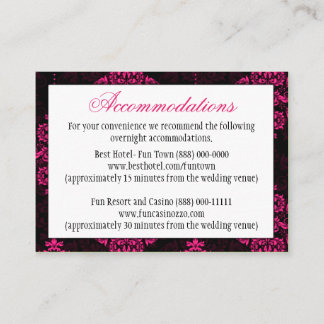 Cartes d'accueil Mariage damassé Rose