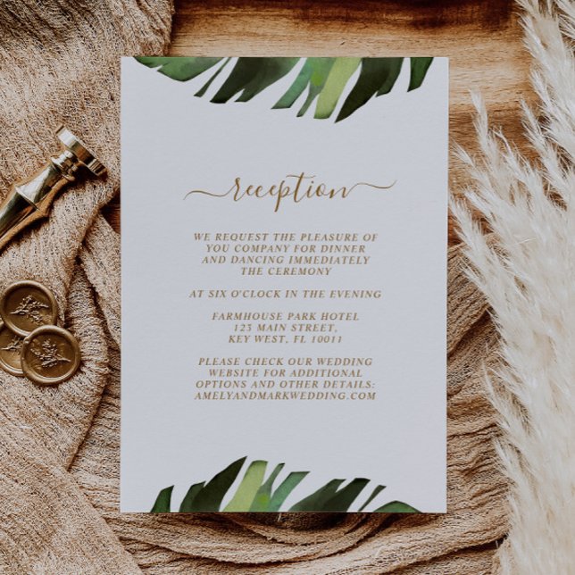 Cartes d'accueil pour mariage tropical Palm Leaf (Créateur téléchargé)